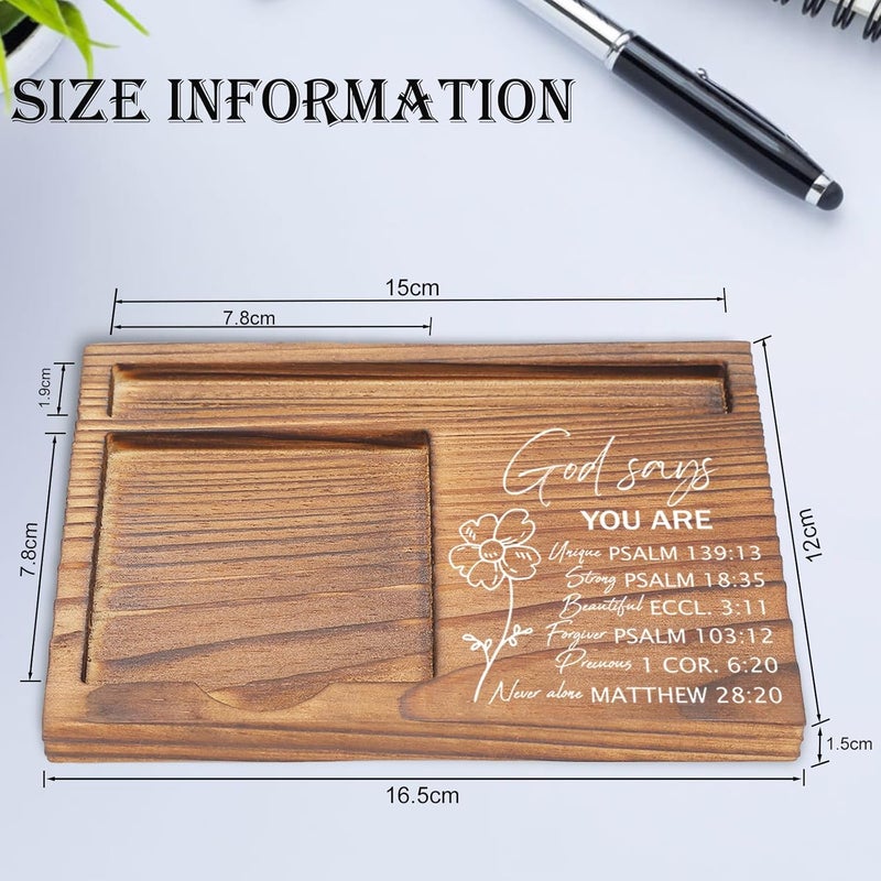 EFFJNSG God Says You are Sticky Note Holder, Christian Desk Organizer for Religious Social Worker Therapist Counselor Educators Gift for Office Self-Stick Note Pad Holders EDP104 - Image 4